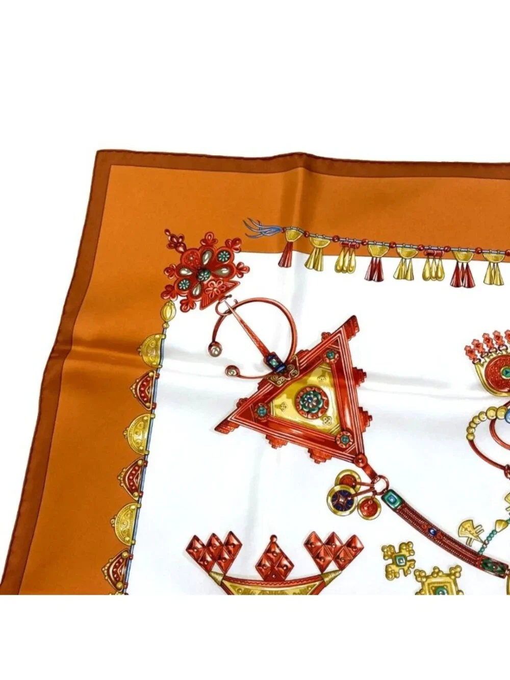 ★SOLD★ Hermes Parures Des Sables Carre 90 Desert Silk Scarf Orange - Picture 5 of 9